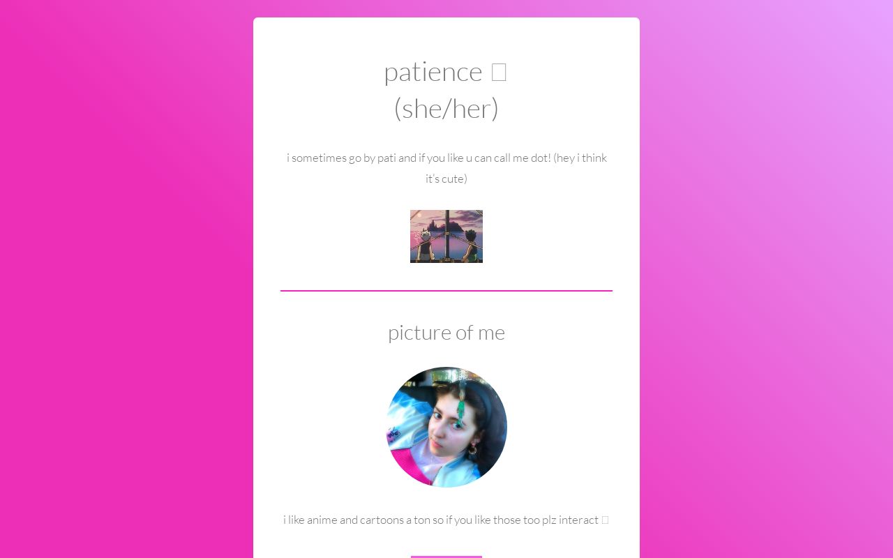 Carrd profile picture for @patience